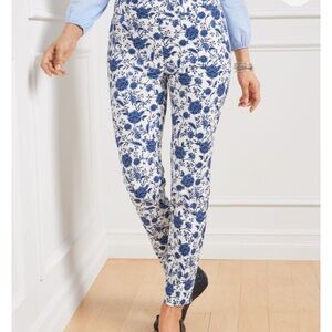 TALBOTS CHATHAM ANKLE PANTS - VIBRANT FLORAL XL